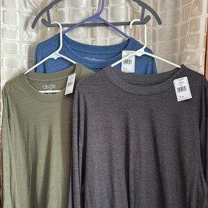Wrangler Long Sleeve T-Shirts - Green, Blue, Gray
